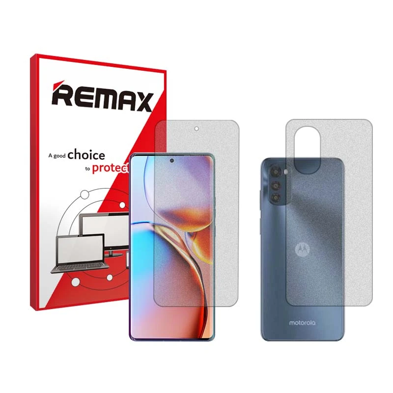 محافظ صفحه نمایش مات ریمکس مدل Resistant مناسب برای گوشی موبایل موتورولا Moto E32s به همراه محافظ پشت گوشی