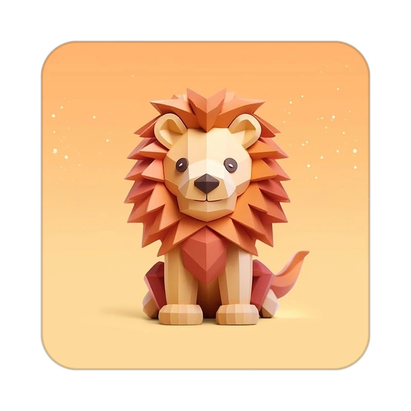 زیر لیوانی کاکتی طرح شیر مدل mp24427