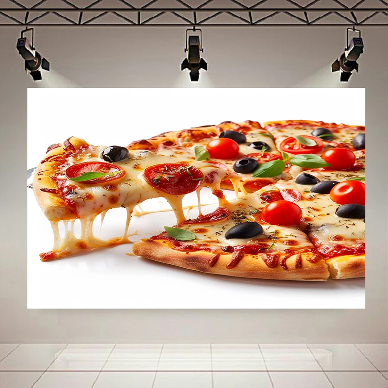 پوستر طرح مخمل قاچ پیتزا مدل پنیر پیتزا کد AR303545