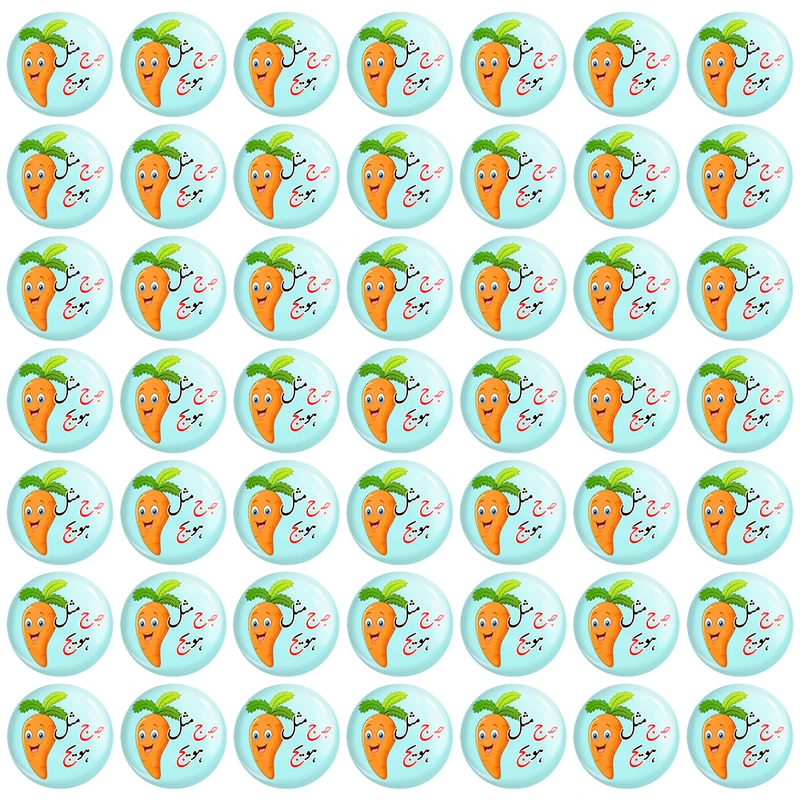 مگنت خندالو مدل جشن الفبای کلاس اول جـ ج مثل هویج کد 8867 مجموعه 49 عددی