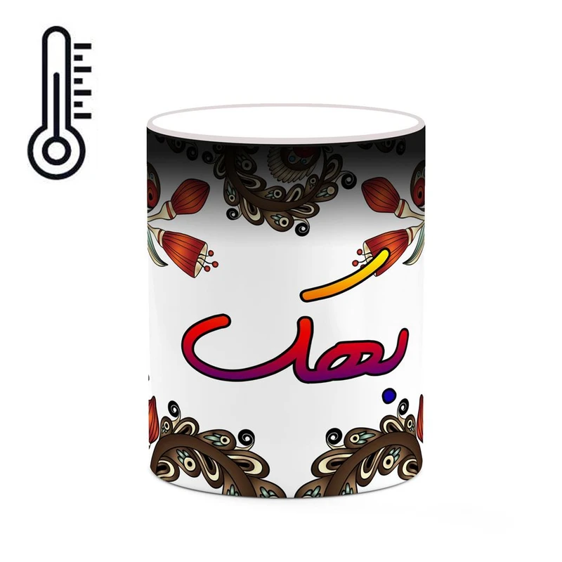 ماگ حرارتی کاکتی مدل اسم بهک طرح سنتی گل و بته کد mgh44245