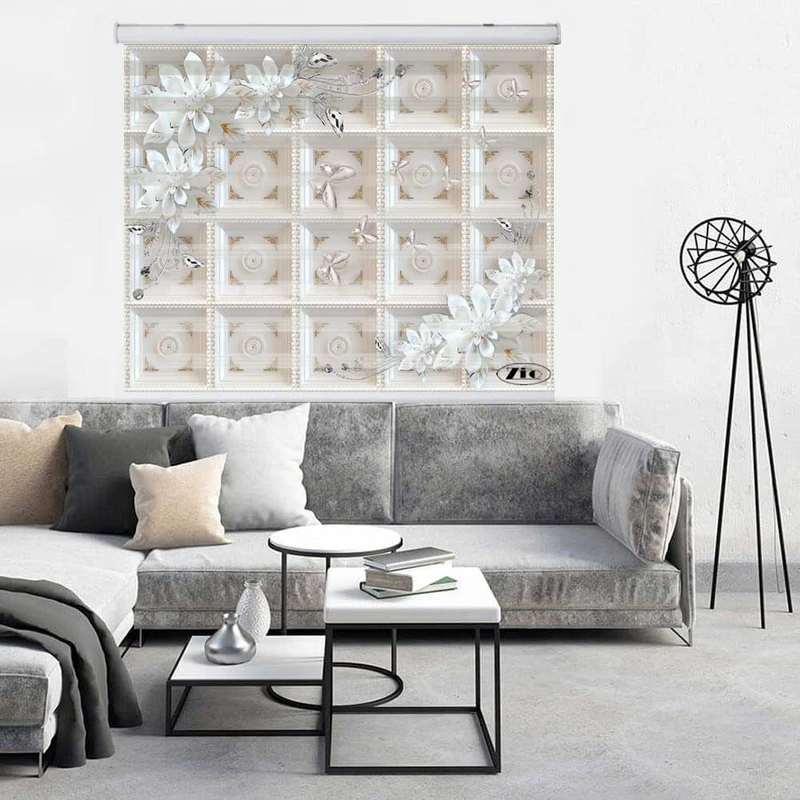 پرده زبرا زیو کد 3D1343 سایز 150x150 سانتی متر