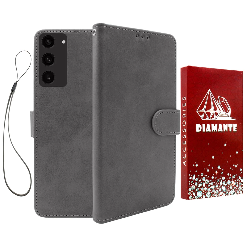 کیف کلاسوری دیامانته مدل Chanta Rd مناسب برای گوشی موبایل سامسونگ Galaxy S22 به همراه بندآویز