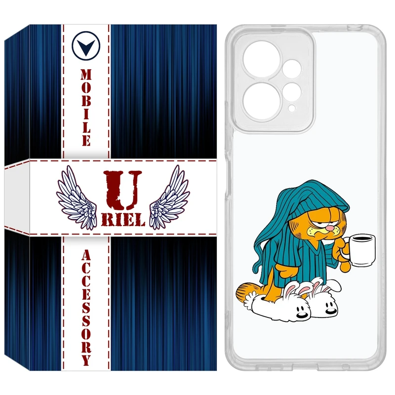 کاور یوریل مدل Clear کد 72 طرح گارفیلد مناسب برای گوشی موبایل شیائومی Redmi Note 12 4G
