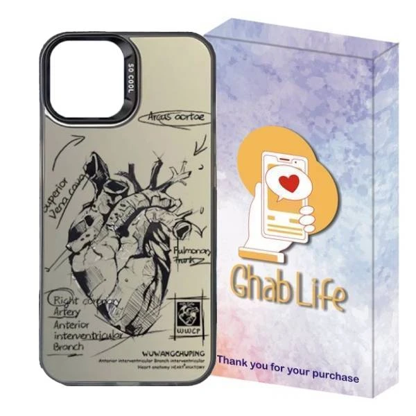 کاور قاب لایف مدل سوکول طرح آناتومی قلب مناسب برای گوشی موبایل اپل iPhone 13