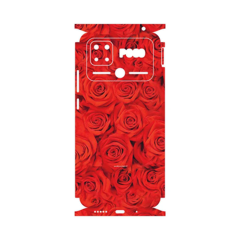 برچسب پوششی ماهوت مدل Red_Flower-FullSkin مناسب برای گوشی موبایل شیائومی Poco C40