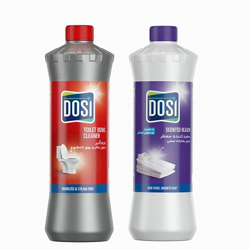 مایع جرم گیر دوسی مدل ght حجم 900 میلی لیتر بهمراه مایع سفید کننده دوسی مدل sdf حجم 900 میلی لیتر بسته 2 عددی