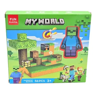 ساختنی مدل  ماینکرافت ۵۶ قطعه مگنتی