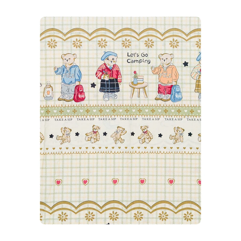 ملحفه کودک آدنو مدل کمپ خرسی کد FI72 سایز 100x150 سانتی‌متر