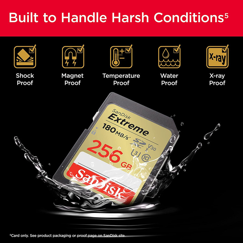 کارت حافظه SDXC سن دیسک مدل Extreme  کلاس 10 استاندارد UHS-I U3 سرعت 180MBps ظرفیت 256 گیگابایت