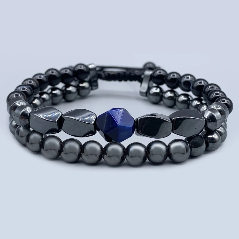 دستبند مردانه مدل عقیق حدید چشم ببر کد 002