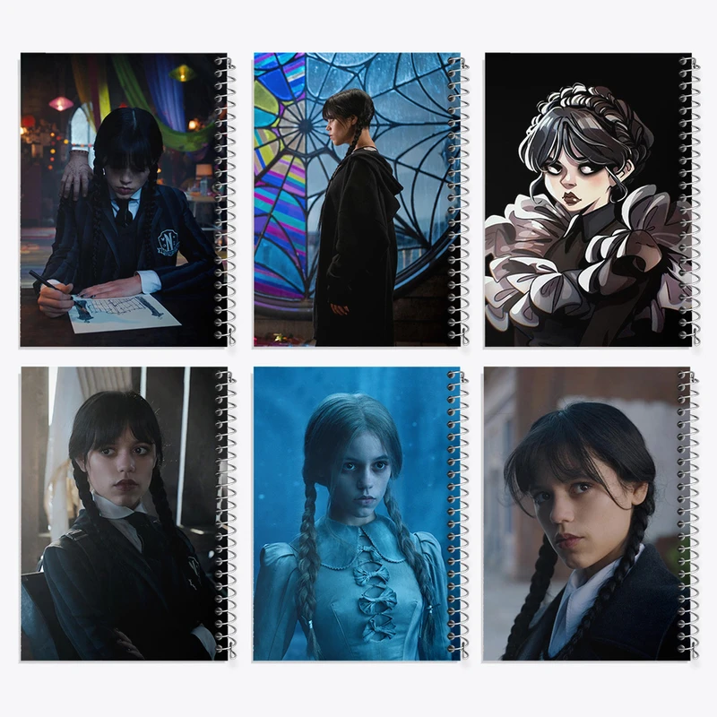 دفتر نقاشی 50 برگ خندالو طرح ونزدی (Wednesday) کد 724 مجموعه 6 عددی