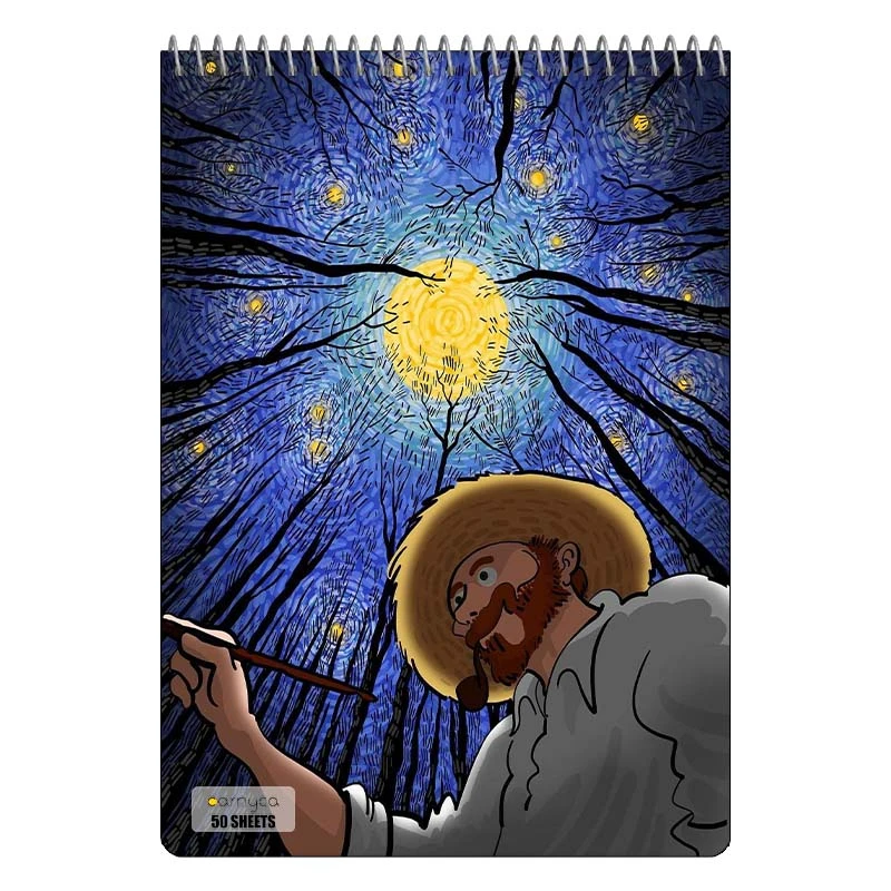 دفتر نقاشی 50 برگ سیمی کارنیکا طرح فانتزی ون گوگ Van Gogh Fantasy کد 15222