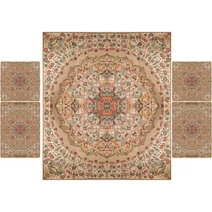  ست 5 تکه روتختی ترمه نگین خاتم طرح اردیبهشت کد KRM