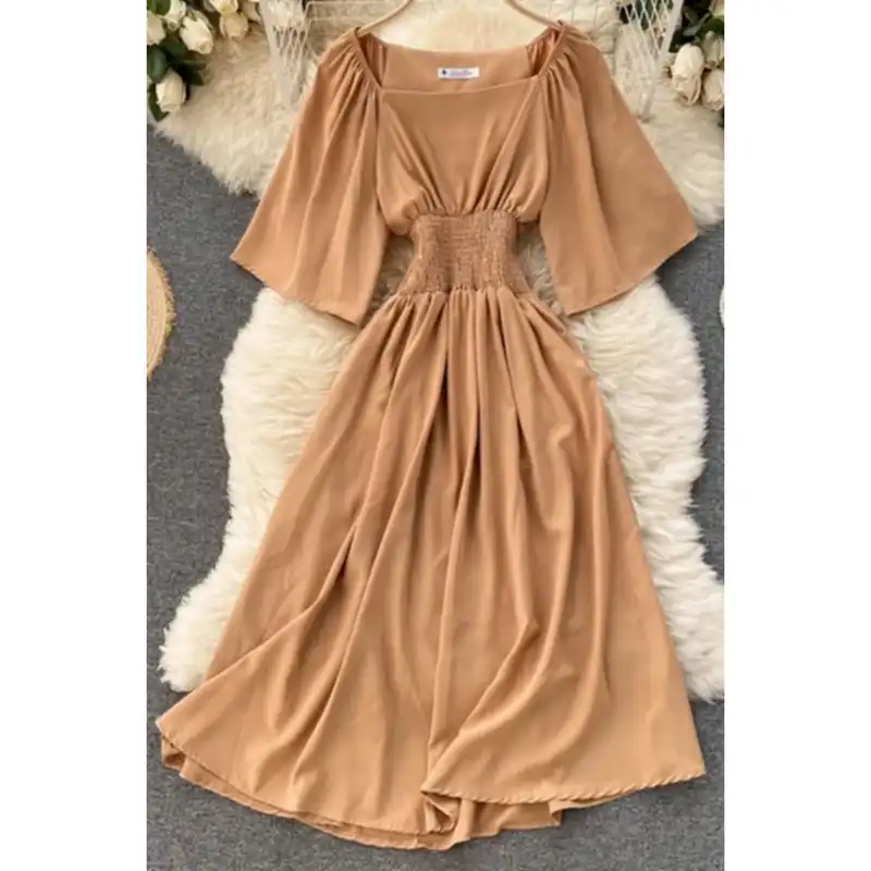 پیراهن زنانه مدل دلربا رنگ کرم