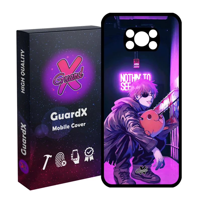 کاور گارد ایکس طرح Chainsaw Man Anime مدل Glass10625 مناسب برای گوشی موبایل شیائومی Poco X3 NFC/Poco X3/Poco X3 Pro