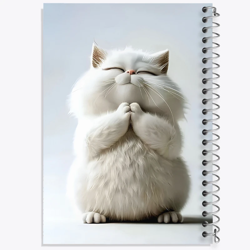 دفتر ژورنال نویسی 50 برگ خندالو مدل نقطه ای طرح گربه کیوت کد N3043