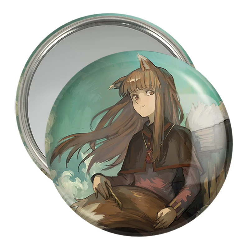 آینه جیبی خندالو مدل هولو انیمه ادویه و گرگ کد 36102