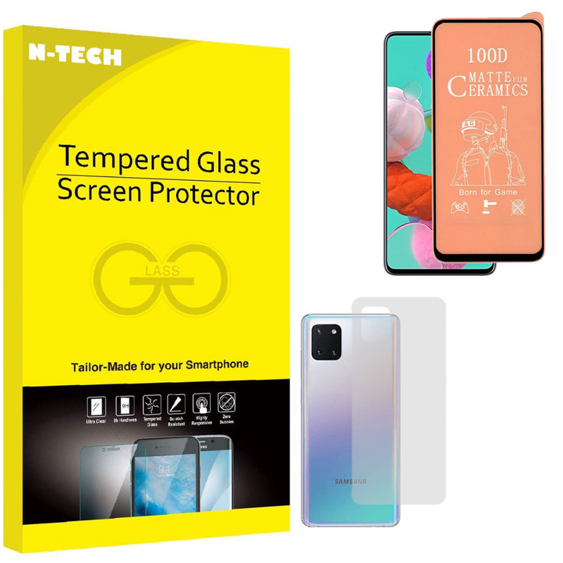  محافظ صفحه نمایش سرامیکی مات انتک مدل CRBKM-01 مناسب برای گوشی موبایل سامسونگ Galaxy Note 10 Lite به همراه محافظ پشت گوشی 