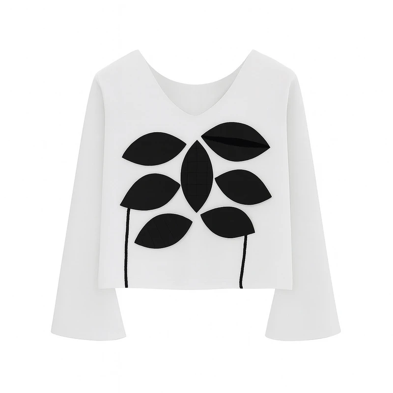 بلوز آستین بلند یقه گرد زنانه مدل ۲۰۳۶