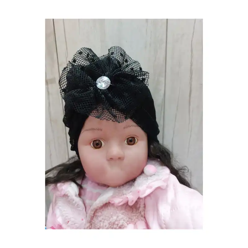 توربان نوزادی مدل خالدار رنگ مشکی