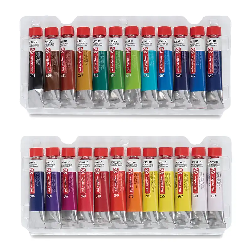 رنگ اکریلیک 24 رنگ تالنز کد 42605 حجم 12 میلی ایتر