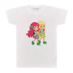 تی شرت بچگانه پرمانه طرح دختر توت فرنگی کد pmt.5168