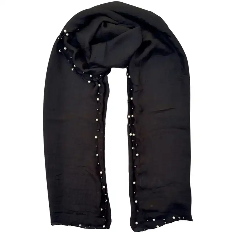 شال زنانه مدل  وال نخی دور مرواریدی پانچی