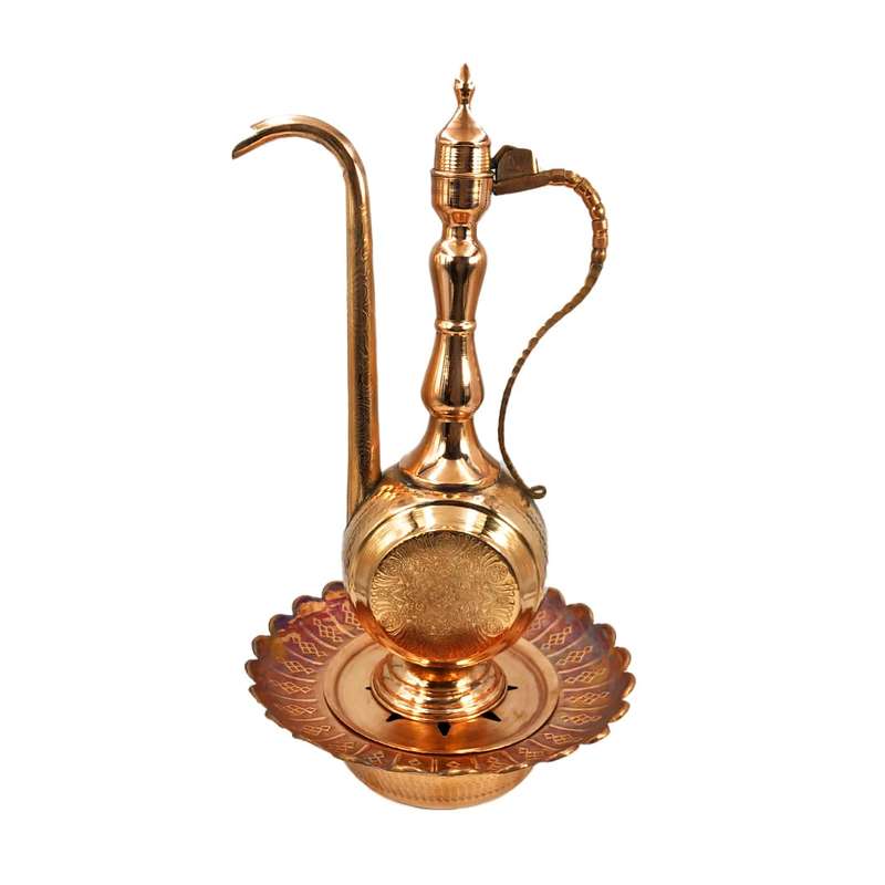 ست آفتابه و لگن مسی طرح گل کد 782