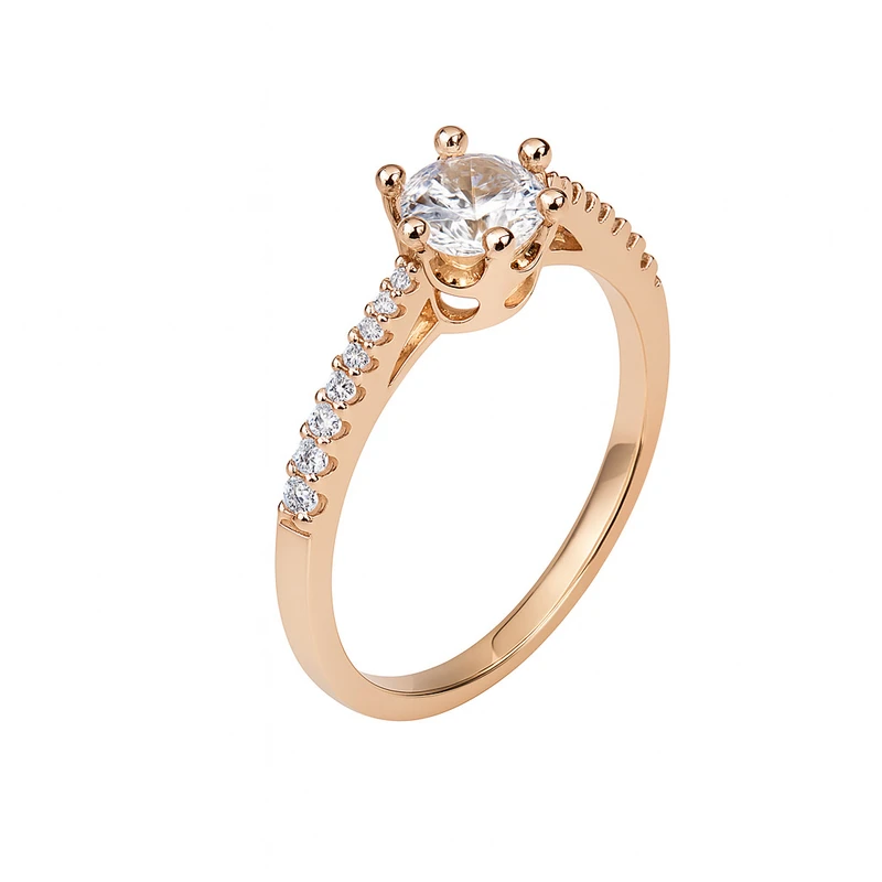 انگشتر زنانه مدل تک داش گرد کد cm4134