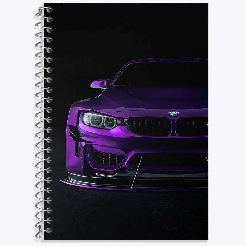 دفتر زبان 50 برگ خندالو مدل دو خط طرح ماشین بی ام دبلیو (BMW) کد F1012