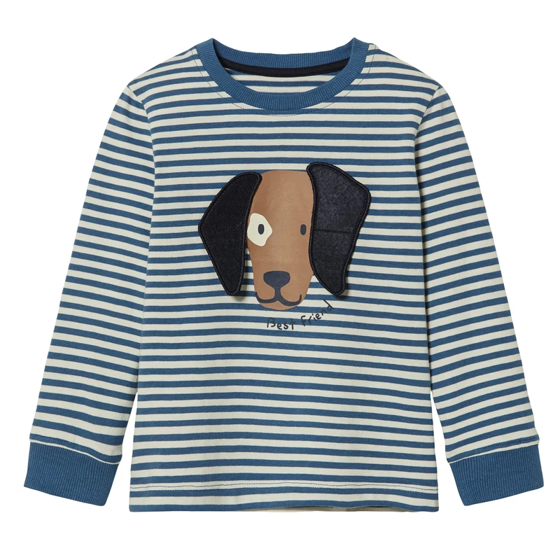 تی شرت آستین بلند پسرانه لوپیلو مدل سگ راه راه 8983