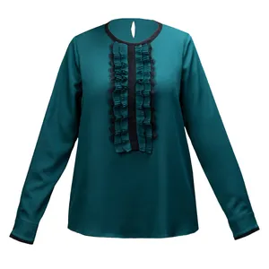 بلوز آستین بلند زنانه برنس مدل چیدا رنگ سبز