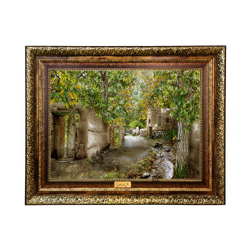 af29de37bdb51cab922d2c696b3d5419299c5b377a86ba30f07f764d3e73 تابلو فرش ماشینی نقش نگار رضوی طرح کوچه باغ کد 1882H