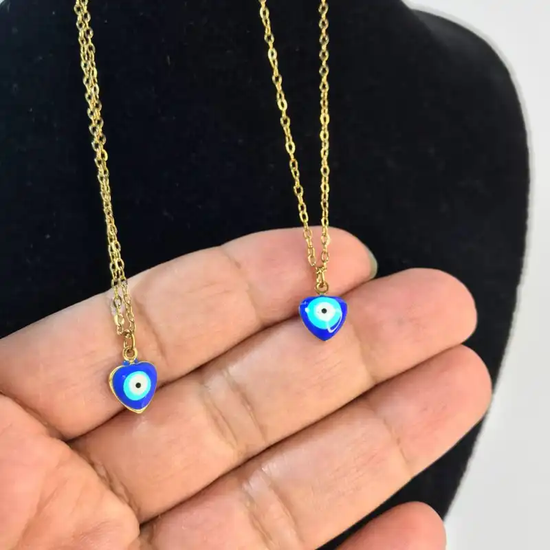 گردنبند زنانه مدل چشم نظر قلب