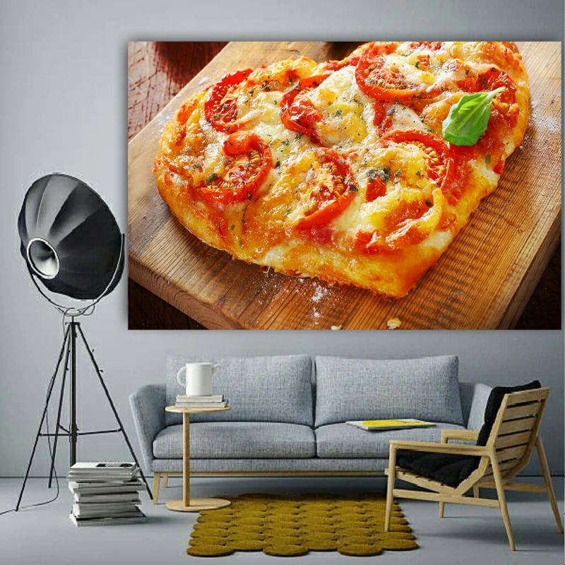 پوستر پارچه ای مدل فست فود طرح پیتزا قلبی کد SDP1450