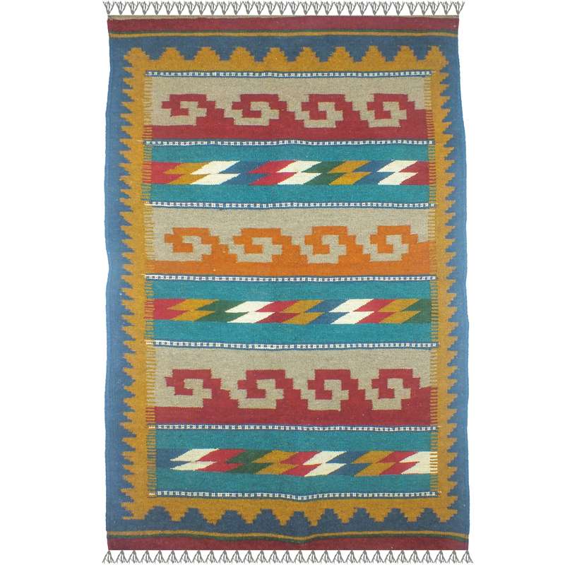 گلیم دستبافت یک و نیم متری کد zar 22332