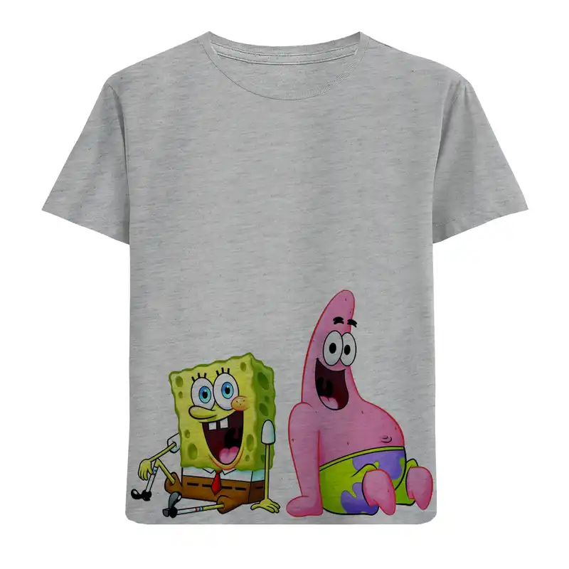 تی شرت آستین کوتاه بچگانه مدل پاتریک و باب اسفنجی