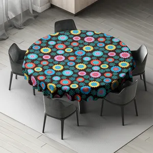 رومیزی طرح گل ریز دایره ای مدل D-0033