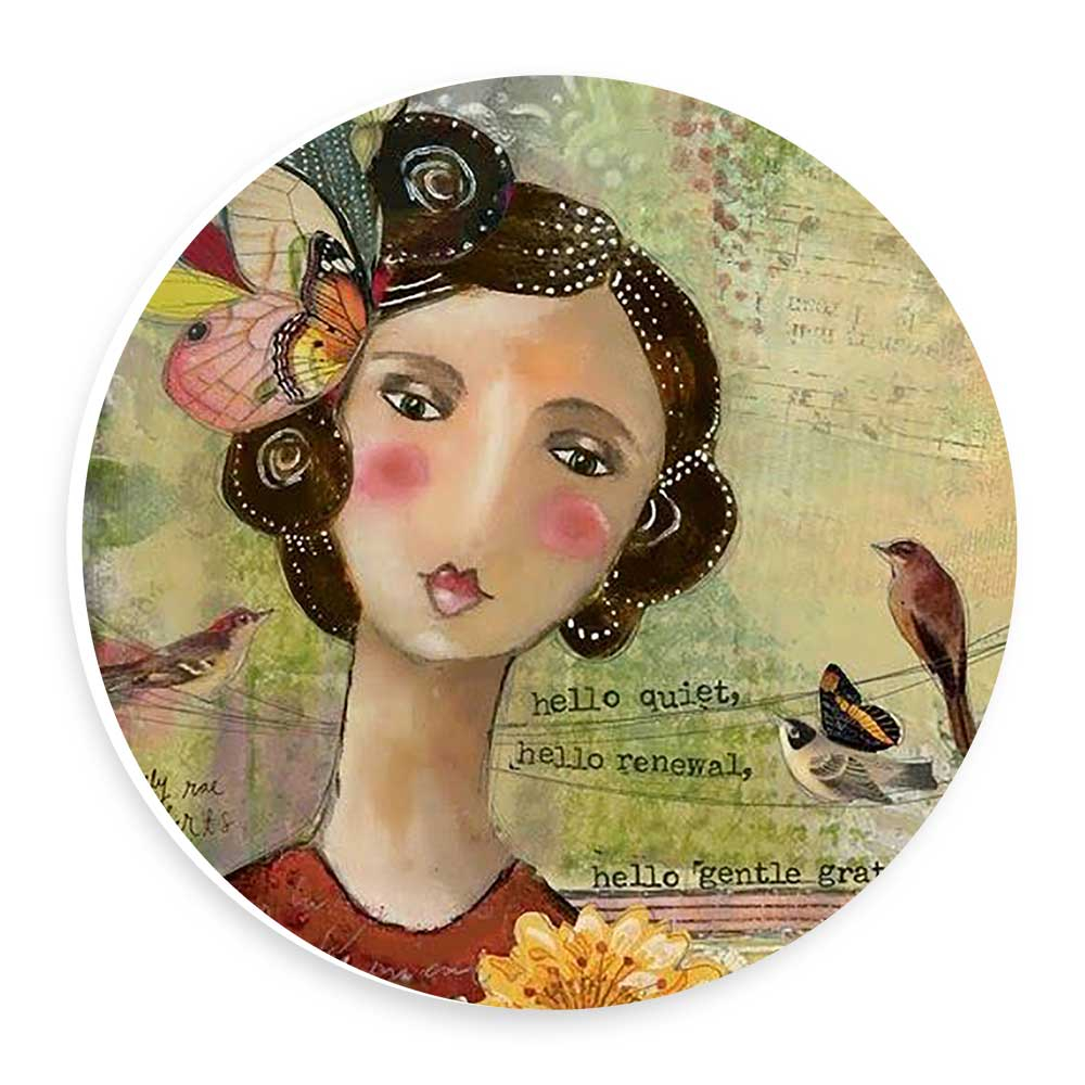 دیوارکوب طرح بانو و پرندگان مدل wtb260