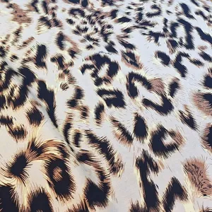 پارچه لباس عرض ۱.۵ متر مدل کدری نخی پلنگی رنگ کرم