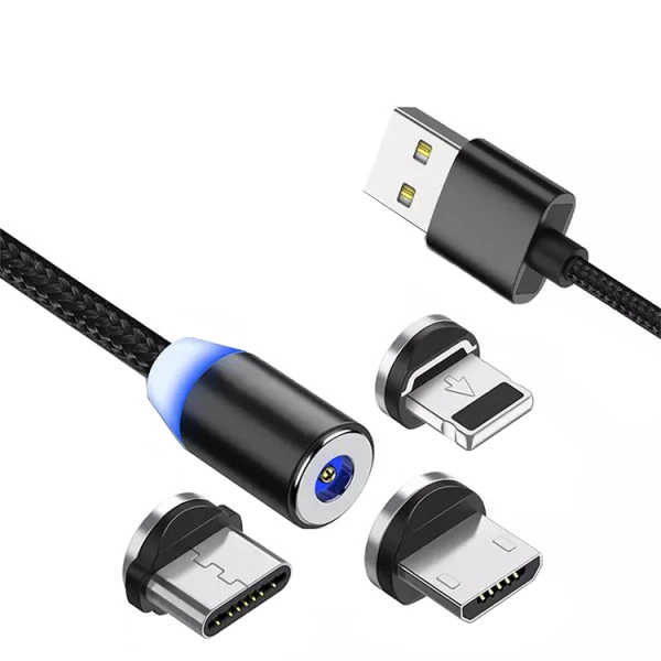کابل تبدیل USB به لایتنینگ / microUSB / USB-C ترانیو مدل XS4 طول 1 متر