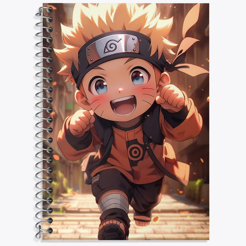 دفتر زبان 50 برگ خندالو مدل سه خط طرح انیمه ناروتو (Naruto) کد N1774