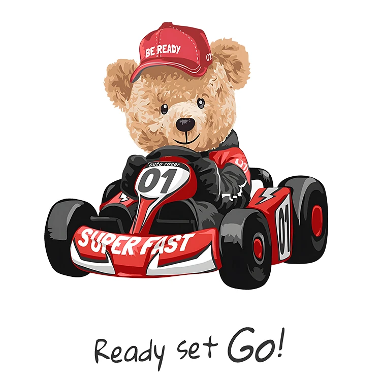 استیکر پارچه و لباس پاد آفرین مدل کارتونی طرح خرس تدی کد S3530