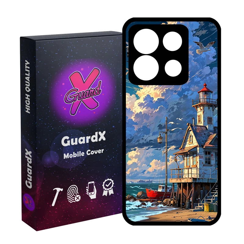 کاور گارد ایکس طرح ساحل دریا مدل Glass10773 مناسب برای گوشی موبایل شیائومی Poco X6 5G / Note 13 Pro 5G