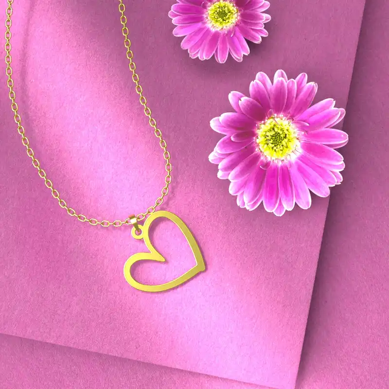 گردنبند طلا 18 عیار زنانه مدوپد مدل طرح قلب کد E1178