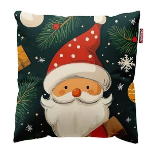 کوسن پاد آفرین طرح بابانوئل کریسمس کد 2672 سایز 30*30 سانتی متر