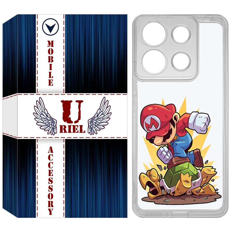 کاور یوریل مدل Clear کد 64 طرح ماریو مناسب برای گوشی موبایل شیائومی Redmi Note 13 4G