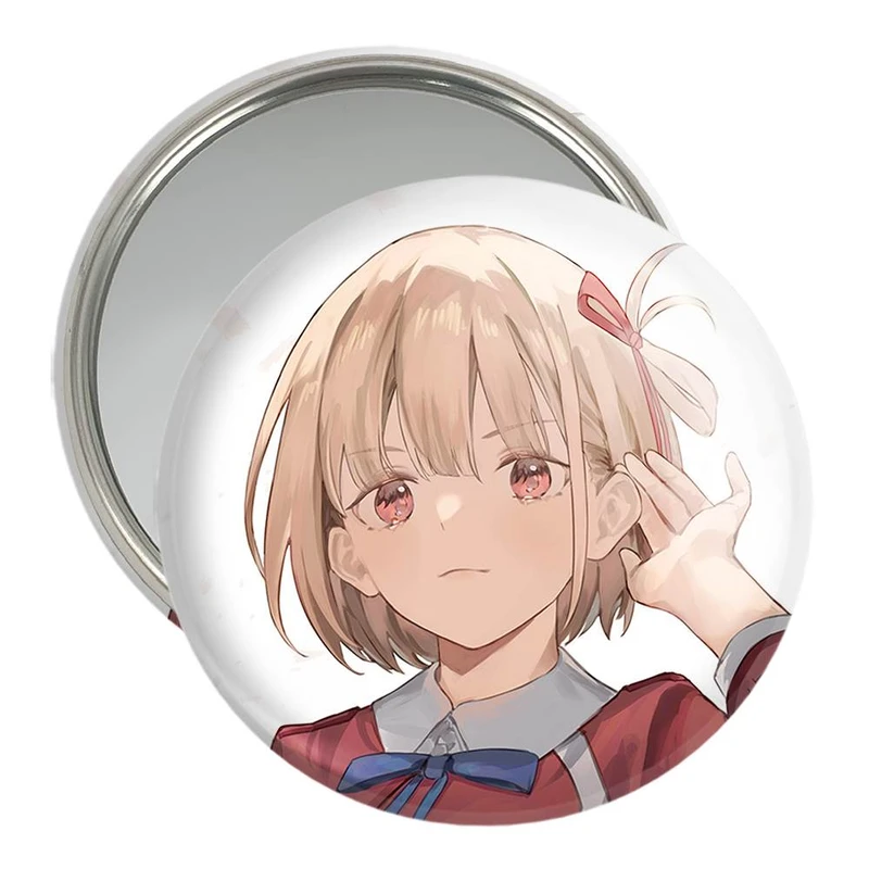 آینه جیبی خندالو مدل چیساتو انیمه لیکوریس ریکویل Lycoris Recoil  کد 22986