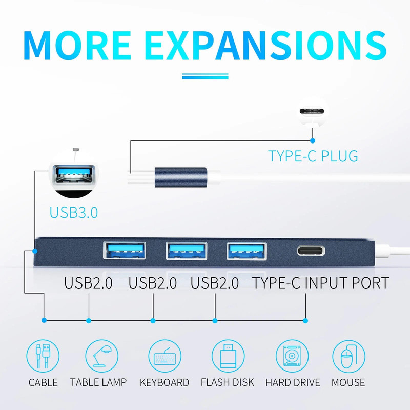 هاب 4 پورت USB 3.0 هارمن مدل HR-USBC3000